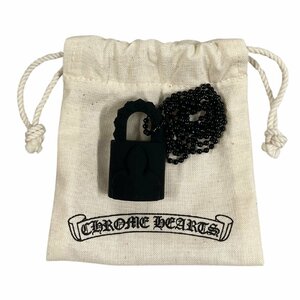 CHROME HEARTS クロムハーツ PADLOCK FLERKNEE SLCN パドロック フレアニー ラバー ネックレス ブラック 正規品 / 32574