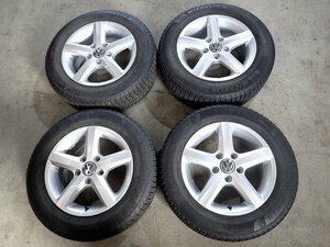 YS3815【送料無料195/65R15】VW フォルクスワーゲン 純正 ゴルフ6純正 中古スタッドレスセット ★15×6.5J 112/5H ET50★