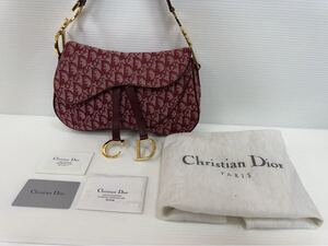 1円スタート　クリスチャン　ディオール　サドルバッグ　ショルダー　ポーチ　トロッター　CD ロゴ　保存袋　カード付　Christian Dior