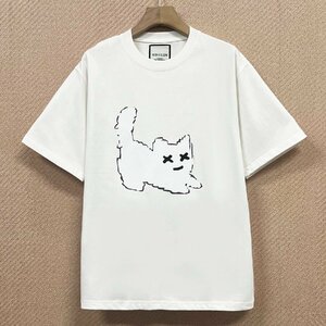 新作ヨーロッパ製※定価2万◆ブルガリア発※RISELIN 半袖Tシャツ 快適 ソフト ゆったり スウェット ストリート キュート 男女兼用 夏 M/46