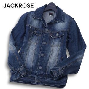 JACKROSE ジャックローズ 通年 ダメージ加工★ デニム トラッカー ジャケット Gジャン Sz.3　メンズ　A4T11632_B#O