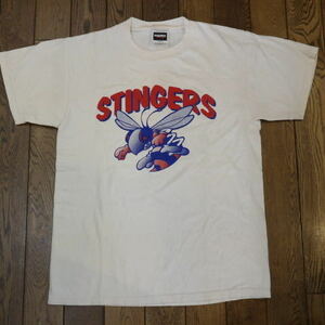 STINGERS Tシャツ M ホワイト 両面プリント ナンバリング USA カレッジ フットボール ベースボール キャラクター