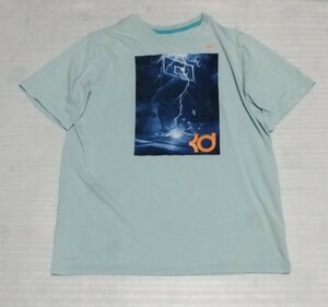 ☆NIKE TEE半袖TシャツXLサイズ スクエアBOXラバー プリントDRI-FITスポーツ水色ウェアCOTTONフアッション ティー ナイキ BETTER WORLD.COM