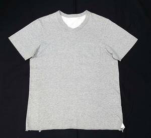 sacai Vネック ポケット Tシャツ 1 グレー 11-00224M サカイ