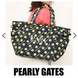 新品★正規★PEARLY GATES/パーリーゲイツ★PG SMILE★ニコ★ロッカーバッグ/ボストンバッグ/バッグ★紺/黄★メンズ/レディース★レア★