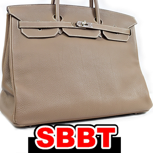 エルメス　バーキン40　エトゥープ　トゴ　S金具　□P刻印　エトープ HERMES Birkin40 togo etoupe 本物 sbbt