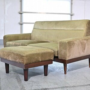 P.F.S 37万「STANDARD C SOFA - 2P」ラブソファ オットマン付き 2人掛け パシフィックファニチャーサービス