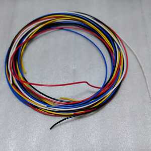 耐熱電線　UL1007 AWG24(0.2sq) 5色　各2m (合計10m) カラー：赤、白、黒、黄、青　#07KD