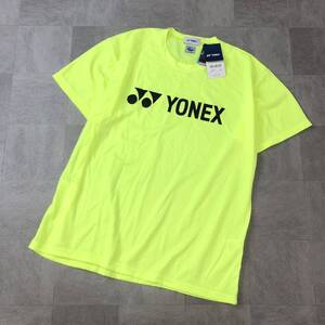 【新品・タグ付】YONEX ヨネックス VERYCOOL プリントTシャツ　ユニドライTシャツ　静電気ガード　シャインイエロー　ドライ サイズL