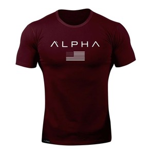 【試着品/メーカー正規品保証/送料無料】 ALPHA CLOTHING CO. アルファ フラッグ ATHLETI-FIT Tシャツ USサイズ:S ワインレッド