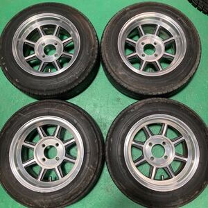 当時物 ハヤシレーシング 13インチ 7j +10 PCD100 タイヤオマケ 165/70R13 軽トラ 