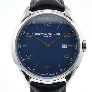 ボーム＆メルシェ Baume & Mercier MOA10420 クリフトン デイト クォーツ メンズ 美品 箱・保証書付き C#136112