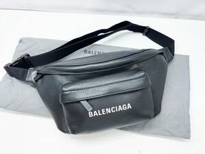 美品　BALENCIAGA　バレンシアガ　エブリデイ　ロゴ　レザー　 ウエストバッグ　ボディバッグ　552375