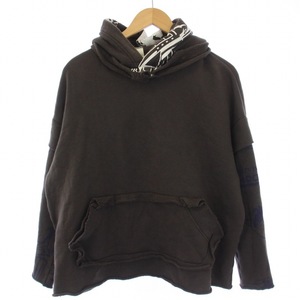 ミスターハリウッド N.HOOLYWOOD OVERSIZE HOODIE パーカー スウェット トレーナー プルオーバー 長袖 プリント S 茶 メンズ