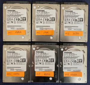 ☆【中古良品】TOSHIBAハードディスク 500GB SATA 2.5インチ 7mm 動作確認済　ハードディスク 12台セット