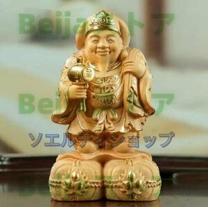 極上品◆大黒天 縁起物 希少 仏師で仕上げ品 彫刻工芸品 精密彫刻