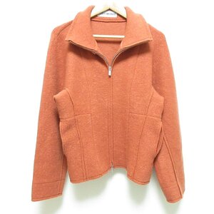 美品 22AW ISSEY MIYAKE イッセイミヤケ ZIP FRONT WOOL JACKET ダブルジップ ジャケット ブルゾン IM23K068 サイズ2 オレンジ ◆