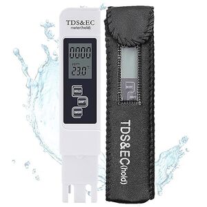 水質測定器 TDS EC メーター 測定範囲 0-9990us/cm 0-9999ppm 水温 自動温度補正 3-in-1 TDS＆EC＆ 水質テスター