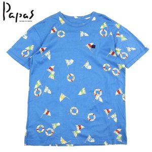 【M389】【美品】Papas パパス Tシャツ カットソー 浮輪 旗 フラッグ サイズL