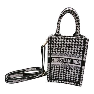 【1円スタート 確実正規品】Christian Dior クリスチャンディオール ブックトート ミニフォンバッグ 千鳥格子 ハウンドトゥース