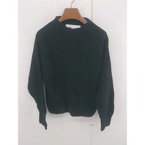 ◇ green label relaxing UNITED ARROWS ハミルトンラムズウール ボトルネック セーター ブラック レディース P