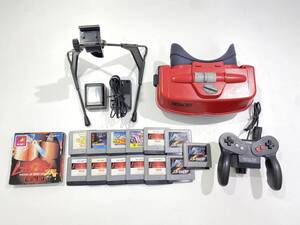 1円スタート 中古品 Nintendo VIRTUAL BOY VUE-001 ニンテンドー バーチャルボーイ 本体 ソフト 計14本 ACアダプタタップ 等 まとめ売り