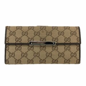 グッチ GUCCI GGキャンバス Wホック 長財布 181699 ブラウン GG柄