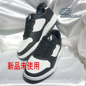 新品未使用◆送料無料◆28cm(27.5cm相当)スケッチャーズ Skechers 白黒メンズスニーカー /メモリーフォーム/コンフォートインソール