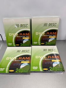 新品未開封　HIDISC DVD-RAM メディア 録画用 地上デジタル放送対応 9.4GB 両面記録 T4カートリッジ付 4枚