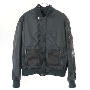 Brioni ブリオーニ BOMBER レザーパッチ ライナー付きナイロンボンバージャケット グリーン 50 SLNG00 ITBN6QFKLN7J