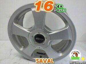 [中古ホイール4本セット]SAVAL[16x7J+54/114.3/4H/5H]アイシス,ヴァンガード,カローラルミオン,VOXY,エルグランド(E52),CR-Z,フリード(5穴)