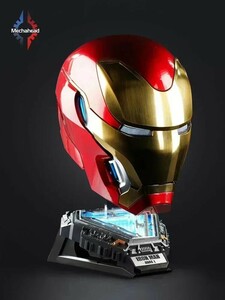 ★IRONMAN Mk5 LED 最新アップデート マスク コスプレ アイアンマン ヘルメット 音声認識 自動開閉 アベンジャーズ 1/1 イヤーランプ 