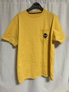 【美品】【サイズL】FCRB　Tシャツ　黄色　VERTICAL LOGO EMBLEM POCKET TEE （YELLOW　L）　sophnet f.c.real bristol