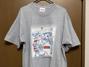 L Coca-Cola USA / コカ・コーラ 半袖Tシャツ ライトグレー 米国製 NAGANO 1998 オリンピック 未使用