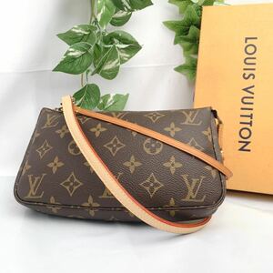 t649 LOUIS VUITTON ルイヴィトン アクセソワール M40712 ポーチ ショルダー ハンドバッグ モノグラム シリアルAR1907