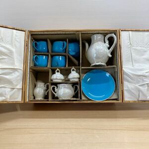 1円スタート ノリタケ Noritake パールチャイナ Pearl China ポット ミルクポット/NAKATA カップ&ソーサー ターコイズブルー セット (5-4)