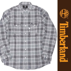 新品 Timberland L/S SHIRT ティンバーランド 長袖シャツ チェック グレー コットン アウトドア REGULAR FIT 胸ポケット S 正規品