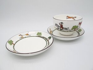 WEDGWOOD ウェッジウッド ハンティングシーン ジャパニーズティーカップ＆トレイセット