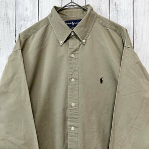 ラルフローレン Ralph Lauren BLAKE チノシャツ 長袖シャツ メンズ ワンポイント コットン100% Lサイズ 5‐237
