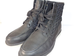 46◆Timber land 9715B ブラックレザーブーツ◆ティンバーランド メンズ サイズUS9w (27.0cm) ブラック Lace up Everyday Walking 6E