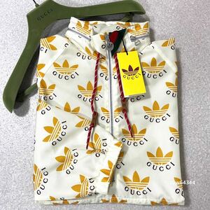 国内正規品 新品未使用 54 〜XXL GUCCI グッチ×adidas アディダス トレフォイル ハーフジップ アノラック ジャケット 純正ハンガー・タグ