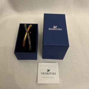 同送可　SWAROVSKI スワロフスキー　バングル　アクア　ローズゴールド　ピンク　ブラウン系　クリスタル　アクセサリー　5368486 箱付き