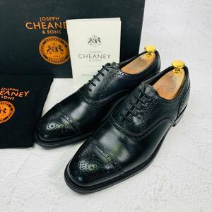 【極美品】JOSEPH CHEANEY AND SONS ジョセフチーニーアンドサンズ フランシス セミブローグ 内羽根 黒 ブラック 7 26cm フォーマル