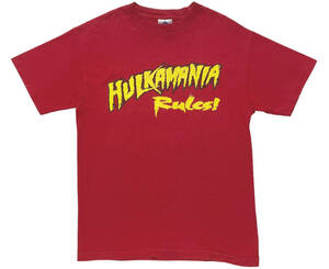 00s ハルクホーガン HULKAMANIA Tシャツ M 両面プリント WWE 2002年コピーライト ビンテージ