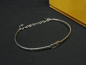 1円 ■美品■ FENDI フェンディ バゲット ブレスレット アクセサリー 表記サイズ S レディース シルバー系 FK1632