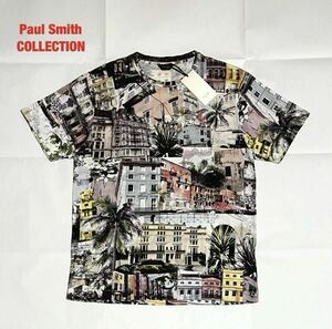 【新品】Paul Smith COLLECTION　ポールスミス　サマーヒルタウン プリントTシャツ　タグ付き　総柄　個性的　定価22,000円　194319 299Z