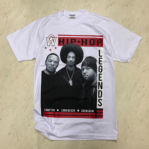 LA発 【2XL】 WC HIPHOP LEGENDS アンダーグラウンド グラフィック ヘビーウェイト Tシャツ 白 コンプトン ロングビーチ クレンショー