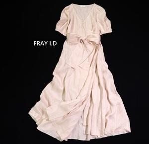 未使用 フレイアイディー FRAY ID 2.4万 カシュクール リネン ドレス ワンピース 0 