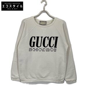 GUCCI グッチ 517139-X3M10 ロゴスウェットトレーナー ホワイト M トップス コットン メンズ 中古