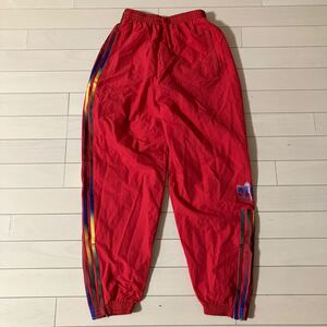 11.5 adidas アディダス ジャージ シャカシャカ ナイロンパンツ レッド 160/M ボトムス